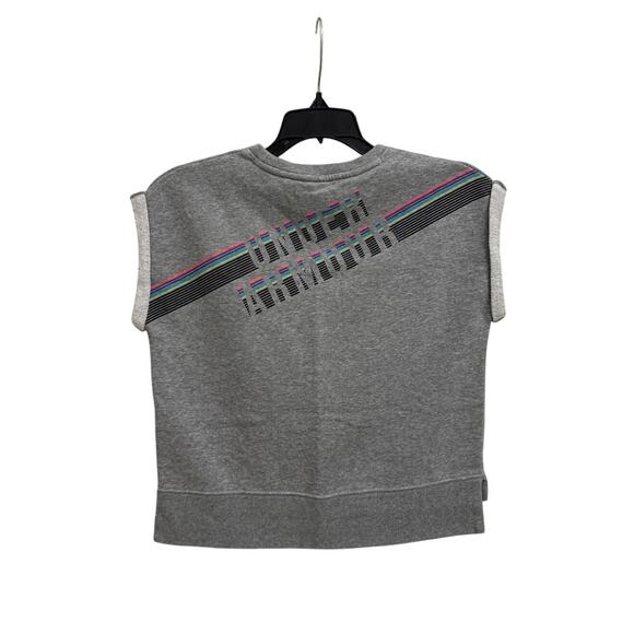 Under Armour Gray Crop Sleeveless Sweatshirt Size Youth Girl's Medium (10/12) - Picture 4 of 5